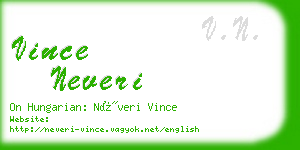 vince neveri business card